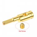 X Autohaux 4pcs Amp Input Reducer Copper 8 Gauge Car Stereo Audio Awg Pin Power Ground Wire Gold Tone