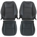 Driver Passenger Side Bottom Top Lean Back Replacement Seat Covers Black Perforated Leather White Line For Chevrolet Camaro 