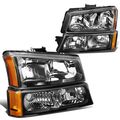 Chevy Silverado Avalanche 4pcs Black Housing Amber Corner Headlight Drl 8 Led Fog Light