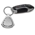 Jeep 4xe Real Silver Dome Carbon Fiber Chrome Metal Teardrop Key Chain Official Licensed Accessory 2 13 In X 1 25