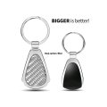 Jeep 4xe Real Silver Dome Carbon Fiber Chrome Metal Teardrop Key Chain Official Licensed Accessory 2 13 In X 1 25