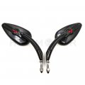 Httmt Mt383- Skull Flame Side Mirrors For 1984-2014 Universal To Most H-d Bike Black Super Glide Fxe