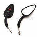 Httmt Mt383- Skull Flame Side Mirrors For 1984-2014 Universal To Most H-d Bike Black Super Glide Fxe