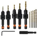Countersink Drill Bit Set 12 Pcs Counter Sink Adjustable 4 6 8 10 Bits Deliver Fast Clean Pilot Holes For A Snug Screw Fit 
