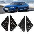 Kimiss 2pcs Side Vent Window Scoop Louver Trim Car Modification Cover Fit For A4 B9 2017-2019 Carbon Fiber