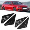 Kimiss 2pcs Side Vent Window Scoop Louver Trim Car Modification Cover Fit For A4 B9 2017-2019 Carbon Fiber