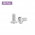 Uxcell M6x15mm Flat Round Head Phillips Screws 50pcs 304 Stainless Steel Drive Machine Full Thread Bright Finish Furniture