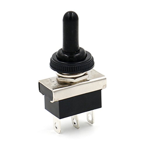 Baomain Car Toggle Switch Spdt Latching Maintained On-off-on 3 Pin Position 12v 25a With Waterproof Cover For Auto