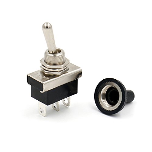 Baomain Car Toggle Switch Spdt Latching Maintained On-off-on 3 Pin Position 12v 25a With Waterproof Cover For Auto