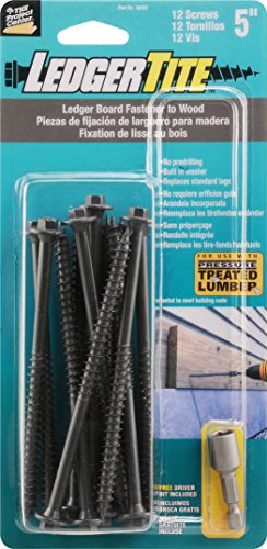 Ledgertite Ledger Board Fastener To Wood 5 In 12 Pack 48101 Hex Drive Stainless Steel Screws With Type 17 Point And Epoxy