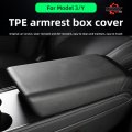 Qlhshop Car Center Console Armrest Box Cover Protection For Tesla Model Y 3 Accessories 2023 2022 2021 2020 2019 2018