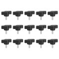 15pcs Clamping Screw Knob M4 X 12mm Metric Carbon Steel T Shaped Thumb Screws Handle For Quick Remove Hand Tightening 