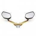 Uxcell 8mm 10mm Thread Dia Motorcycle Motorbike Modified Rearview Mirror Gold Tone