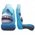 Rldobofe Smiling Shark Print Car Seat Covers 2 Pcs Front Auto Bucket Seats Protector Aesthetic Accessories Interior Cushion