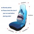 Rldobofe Smiling Shark Print Car Seat Covers 2 Pcs Front Auto Bucket Seats Protector Aesthetic Accessories Interior Cushion