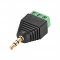 Uxcell 3 5mm Pole Male To Av Screw Terminal Stereo Video Connector Adapter For Cctv Security Camera System