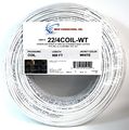 500 Ft 22 Gauge 4 Conductor Stranded Security Alarm Copper Wire Cable White 