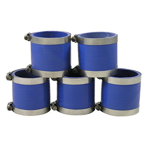 5 Pack 2 In Silicone Couplings 3 Long Ply Polyester Blue Jacket With 10 Liner Clamps
