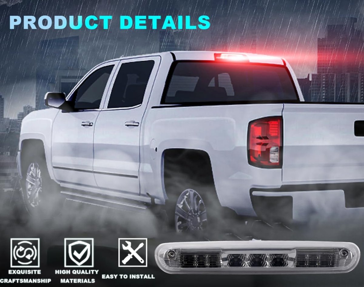 Led Bar 3rd Third Brake Light For Chevy Silverado Sierra 1500 2500hd 3500hd 2007 2013 High Mount Rear Tail Stop Smoky Lens