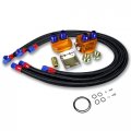 Universal Silver Aluminum 9-row Engine Oil Cooler Filter Relocation Kit