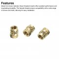 Uxcell M3 Threaded Inserts 100 Pcs Metric Knurled Nuts Brass Heat-set For Plastic 3d Printing Components