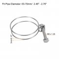 Uxcell 10pcs Double Wire Hose Clamp 63-70mm Adjustable Stainless Steel Clips With M8 Bolt For Dust Collection Pump Pipe