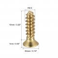 Uxcell Brass Wood Screws M2 5x10mm Phillips Flat Head Self Tapping Connector For Door Cabinet Wooden Furniture 100pcs
