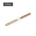 Uxcell M8x120mm Hanger Bolts 8pcs Double Head Thread Dowel Screws For Wood Furniture