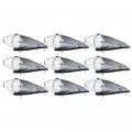 9pcs 17led Clear Torpedo Cab Marker Roof Running Top Lights Assembly Amber Bulbs Lens Replacement 