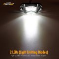 Partsam 4x Oval White Clear Lens 2 Diode Led Trailer Truck Clearance Side Marker Light Surface Mount 5 Little Boat Marine