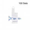 Uxcell Glass Retainer Clips Kit 20mmx11mm Cabinet Door Mirrors Holder With Screws For Doors Window 100set