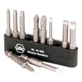 Wiha 74988 Slotted Phillips And Square Power Bit Set With Holder 10-piece 