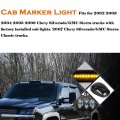 Npauto 3pcs Smoked Cab Marker Lights Amber 30 Led Roof Top Running W Wiring Pack Replacement For 2002-2007 Chevy Silverado Gmc
