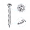 Uxcell Phillips Head Self Drilling Screws 6 X 1 9 64 410 Stainless Steel Full Thread Sheet Metal Screw 100pcs