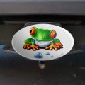 Rainforest Red Eyed Tree Frog And Ant Oval Tow Trailer Hitch Cover Plug Insert