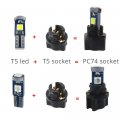 Wljh Canbus Super Bright 3030 Chip Pc74 Twist Lock Socket T5 2721 73 74 Led Bulb Car Automotive Instrument Cluster Light Gauge