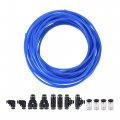 Uxcell Pneumatic 4mm Od Pu Air Hose Tubing Kit 10m Blue With Black Push To Connect Fittings