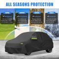 Uxcell For Fiat 500x 2015-2023 Cover Waterproof Car Outdoor Full All Weather Protection Rain Sun With Zipper Black