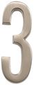 Distinctions By Hillman 843283 4-inch Die Cast Self-adhesive House Address Plaque Brushed Nickel Number 3 