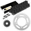 Caltric Black Drive Chain And Sprocket Kit Compatible With Suzuki Gsx-r600 2001 2002 2003 2004 2005