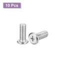 Uxcell M10x25mm Flat Round Head Phillips Screws 10pcs 304 Stainless Steel Drive Machine Full Thread Bright Finish Furniture