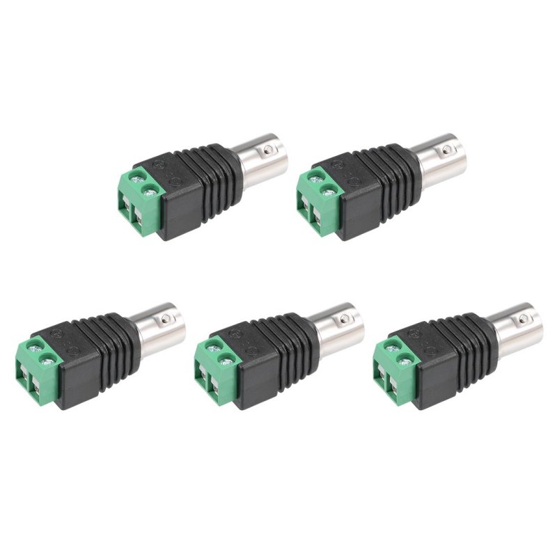 5pcs Cat5 To Camera Cctv Bnc Female Jack Connector Screw Terminal Adapter