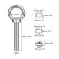 Uxcell Lifting Eye Bolt 1 Set M16x100mm With Nut Washer 304 Stainless Steel Shoulder Ring For Hanging Item
