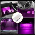 X Autohaux 8pcs Purple Light For Tesla Model 3 Y S X Footwells Interior Car Pink Led Lightss Door Puddle Light Trunk Inside 