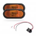 6 Inch Mid Turn Amber 9 Led Trailer Light Oval Truck Park Signal Ip67 Rv Dot Certified Semi Turnlight W Reflector Bright Leds 
