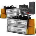 Auto Dynasty Chrome Amber Corner Headlight With Bumper Corner Lamps Tool Kit For Chevy Blazer C10 C K Tahoe 94-00 