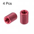 Uxcell 1 4-20 X 10mm 15mm Aluminum Alloy Hand Screw Nuts Diamond Knurl Knurled Camera Tripod Pass Hole Nut Red 4pcs