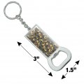 Graphics More African Plains Zebra Herd Grazing Pattern Keychain Rectangle Chrome Plated Metal Bottle Cap Opener
