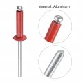 Uxcell Aluminum Blind Rivets 4mm X 16mm 27mm Mandrel Open End Rivet Flat Round Head For Joining Metal Plate Red 100 Pcs