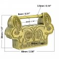 Uxcella 60mm Body Wide Padlock Antique Chinese Old Style Zinc Alloy Brass Plated